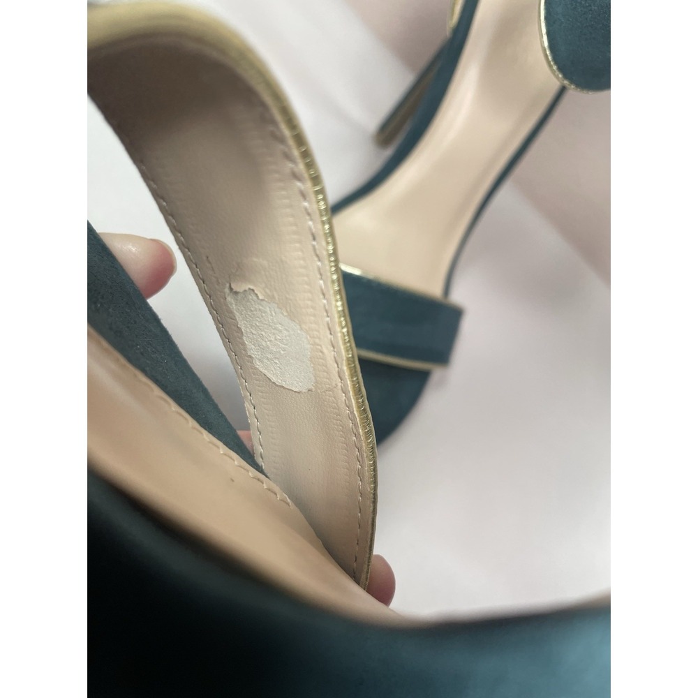 Forest Green Heels Size 7 Ankle‎ Strap Stiletto Sandals Wedding Guest Formal - Picture 10 of 10